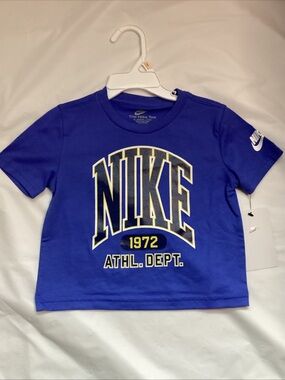 Nike Royal Blue Graphic 'NIKE 1972 ATHL. DEPT.' Kids Tee